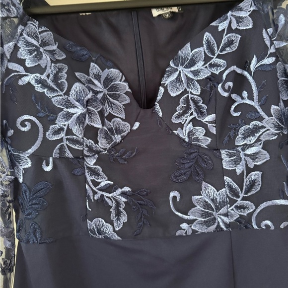 Blue Off the Shoulder Long Sleeve Sheath Dress. Ptp 18” lenght 37.5” - Picture 5 of 10